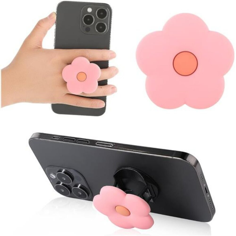 Daisy Flower Phone Grip Holder, Collapsible Expandable Silicone Phone Grip